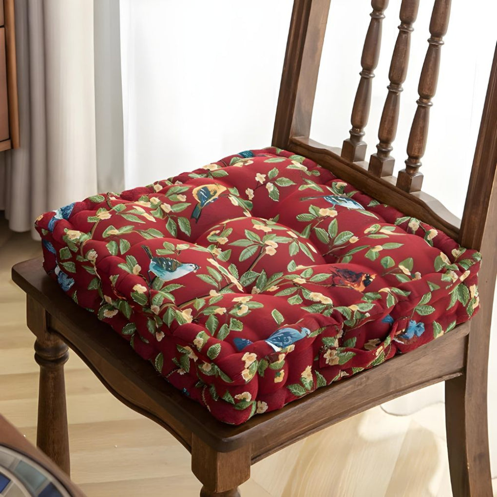 Coussin de siège épais et rembourré avec attaches pour chaises de salle à manger ou de terrasse