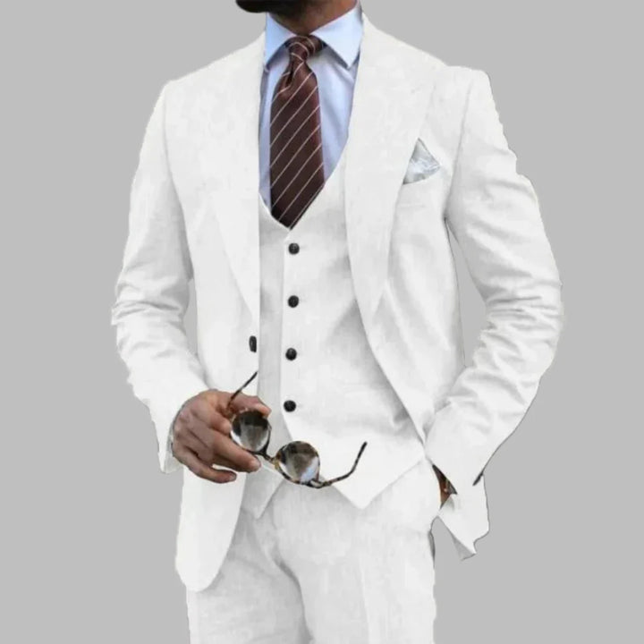 Costume trois pièces léger pour homme avec col rabattu