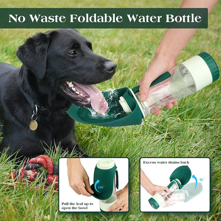Bouteille d'eau et de nourriture portable pour chiens avec design 2 en 1