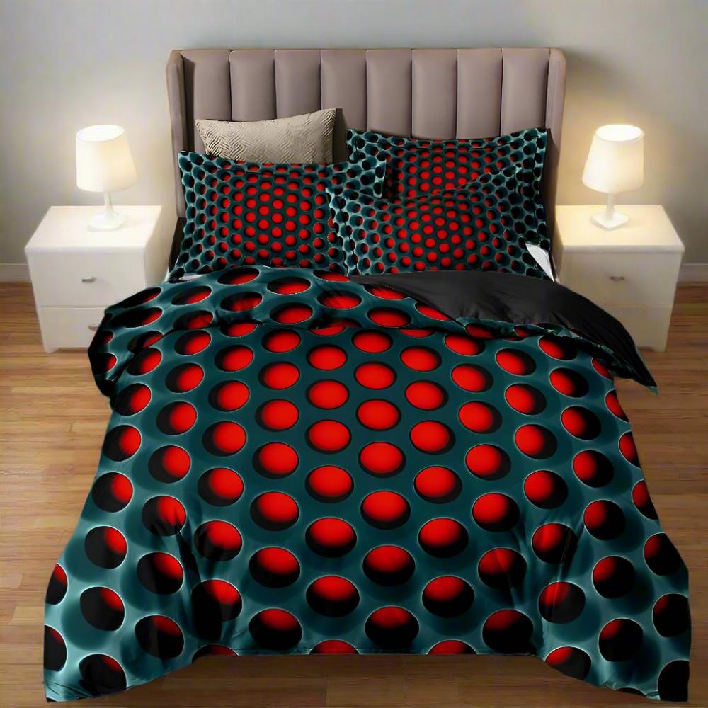 Parure de Lit 3 Pièces avec Motif Galactique en 3D