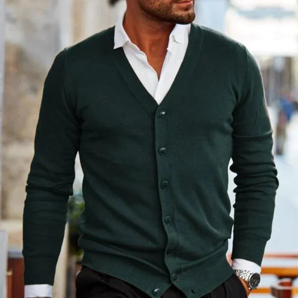 Cardigan en coton pour homme au style décontracté
