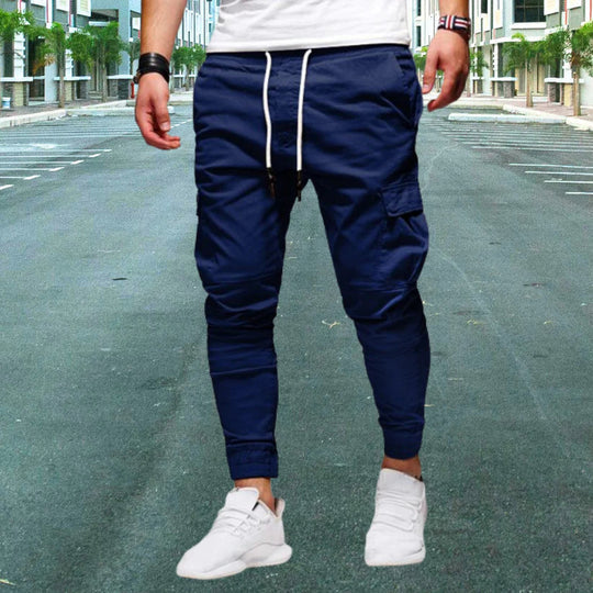 Pantalon cargo décontracté pour homme avec poches à rabat