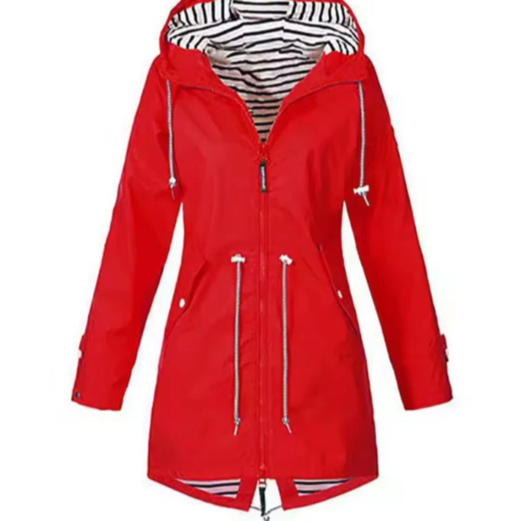 Veste imperméable à capuche pour femme