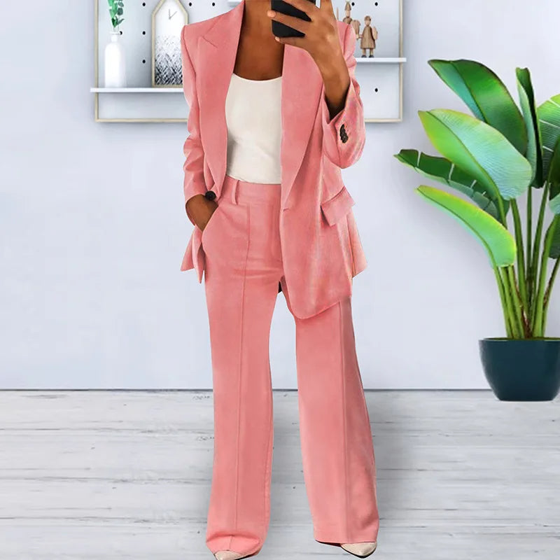 Tailleur-pantalon pour femme avec pantalon large