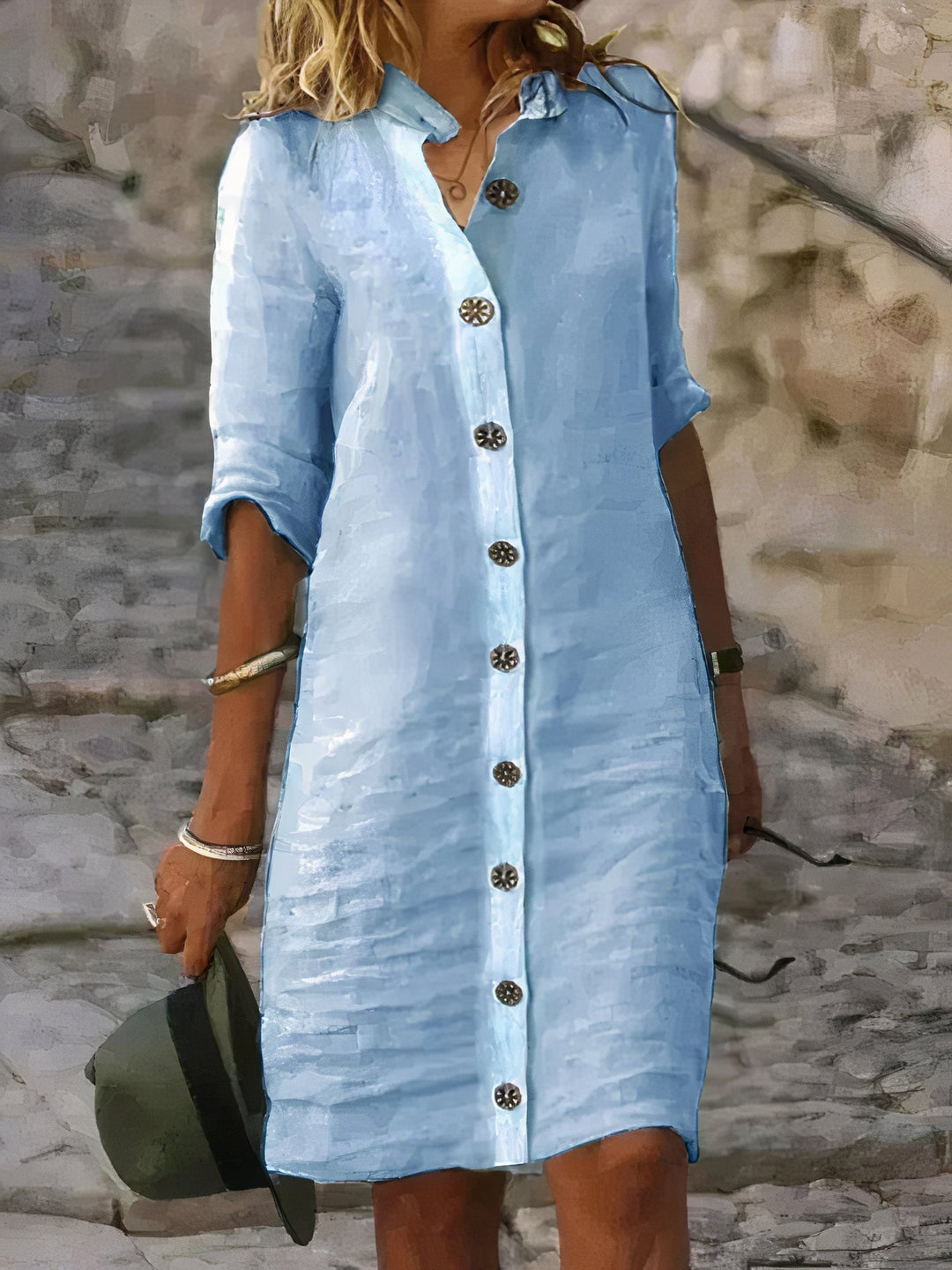 Robe-Chemise d'Été en Lin pour Femme