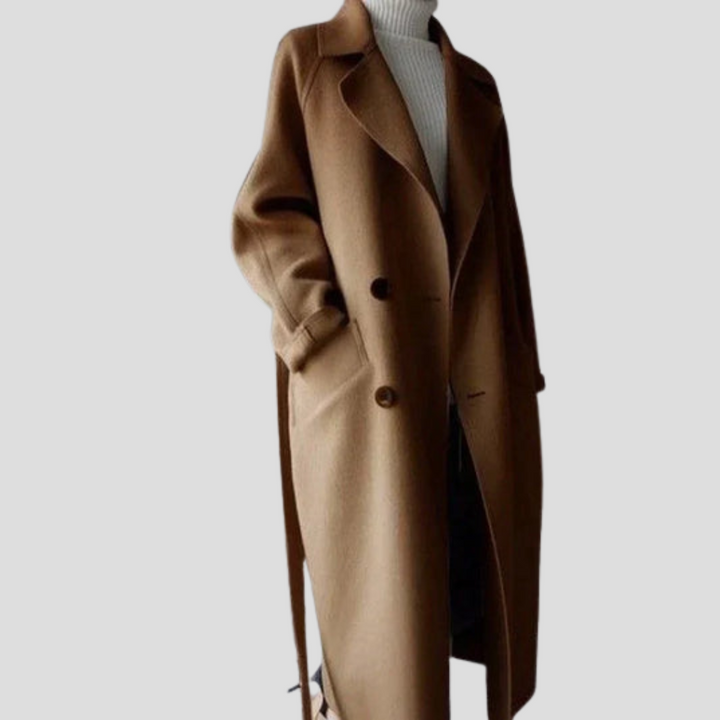 Manteau long en laine pour femme