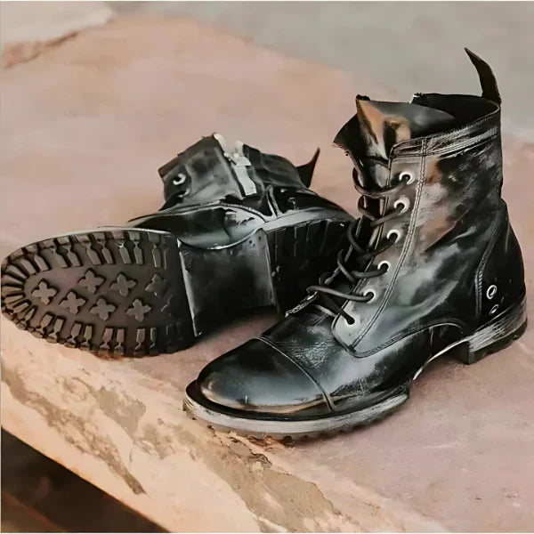 Bottes en cuir vintage pour femme