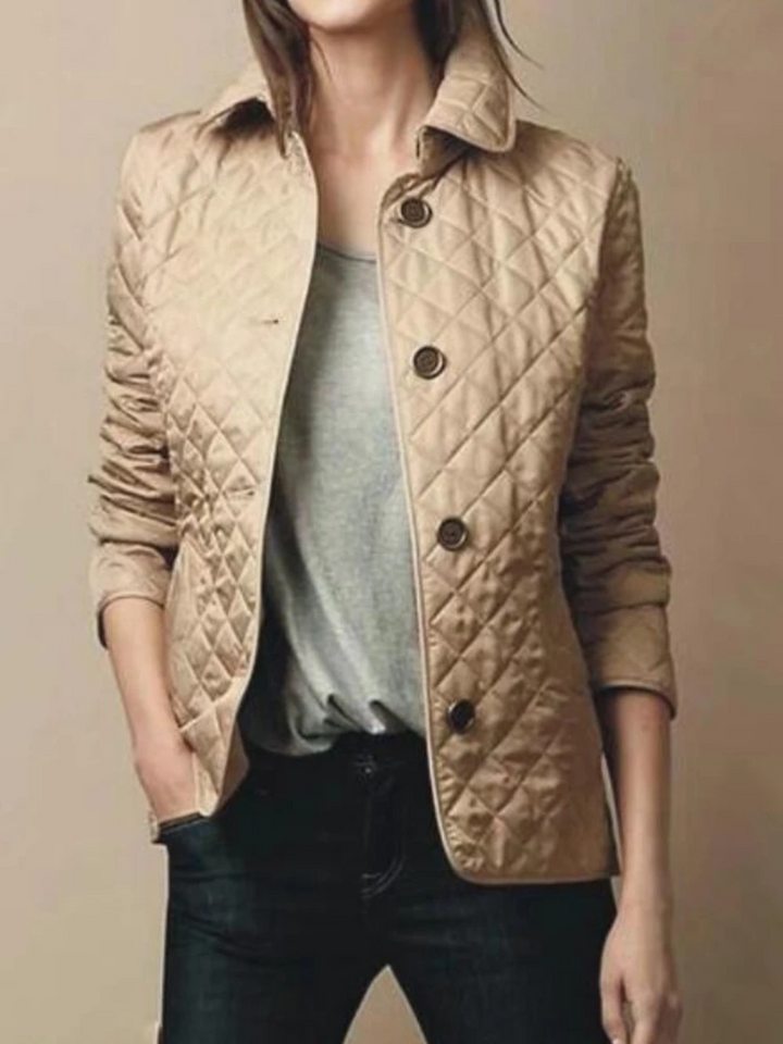 Veste matelassée décontractée pour femme avec col rabattu