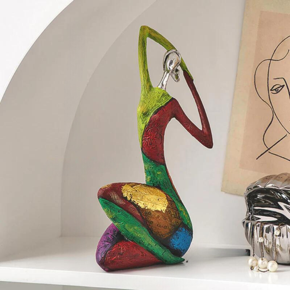 Sculpture féminine abstraite artistique moderne en résine
