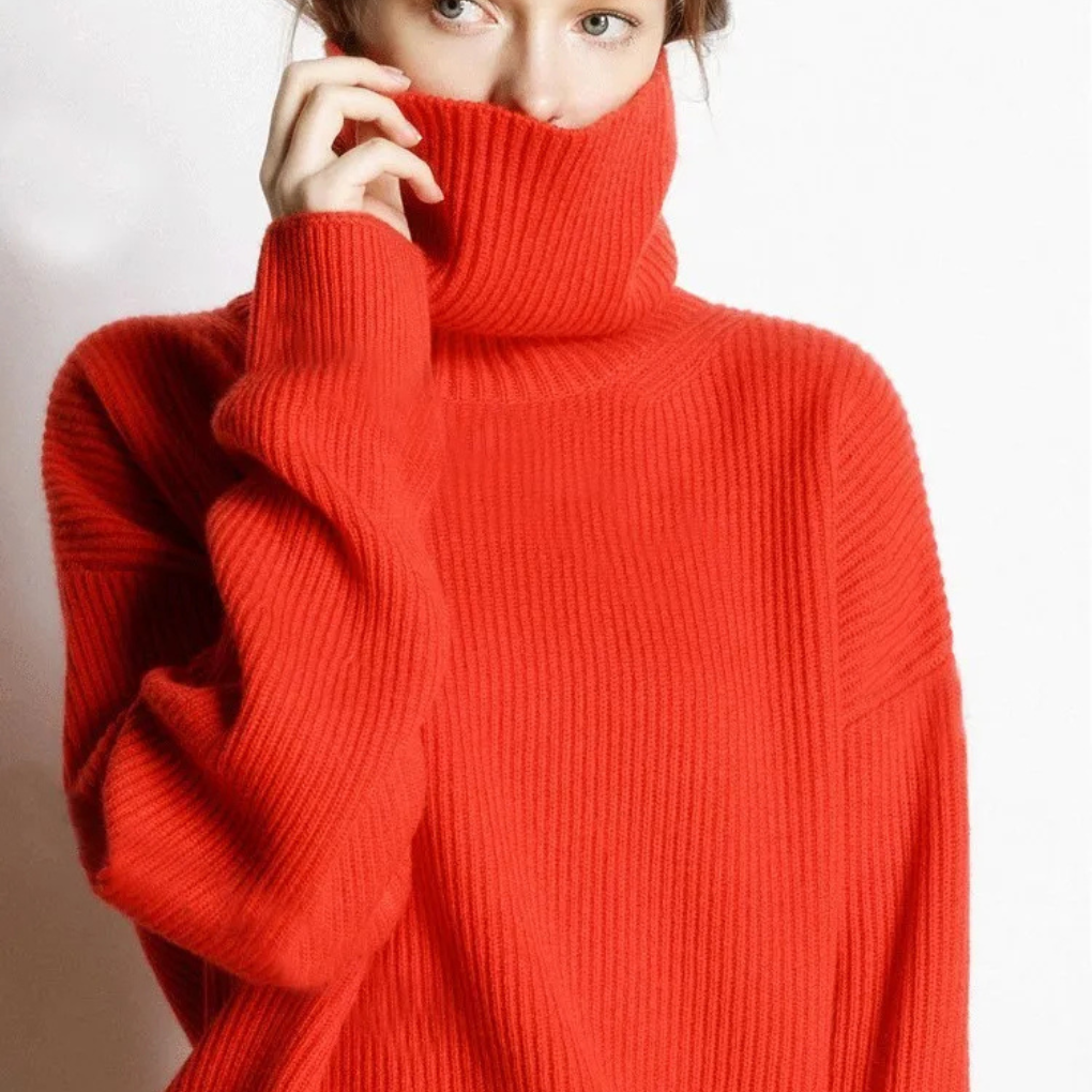 Pull col roulé oversize pour femme