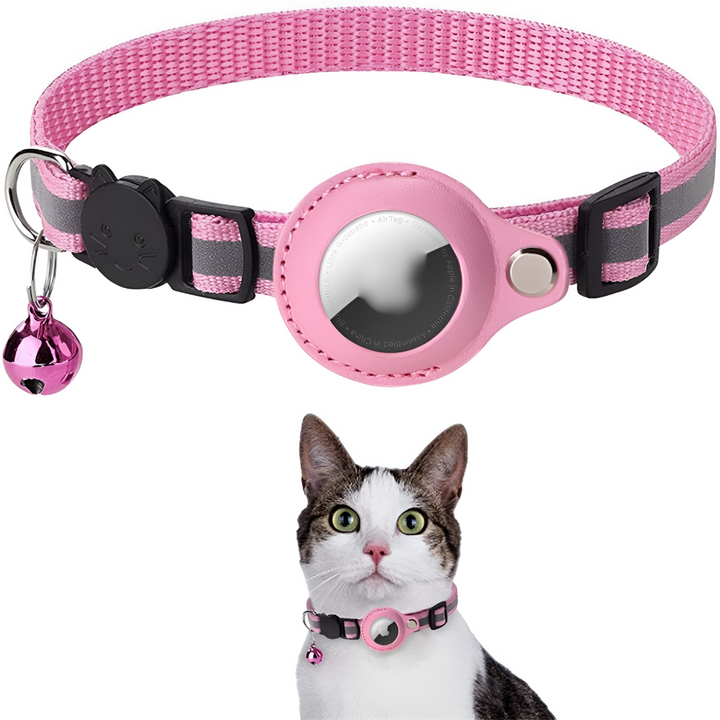 Collier GPS pour chat avec design réfléchissant