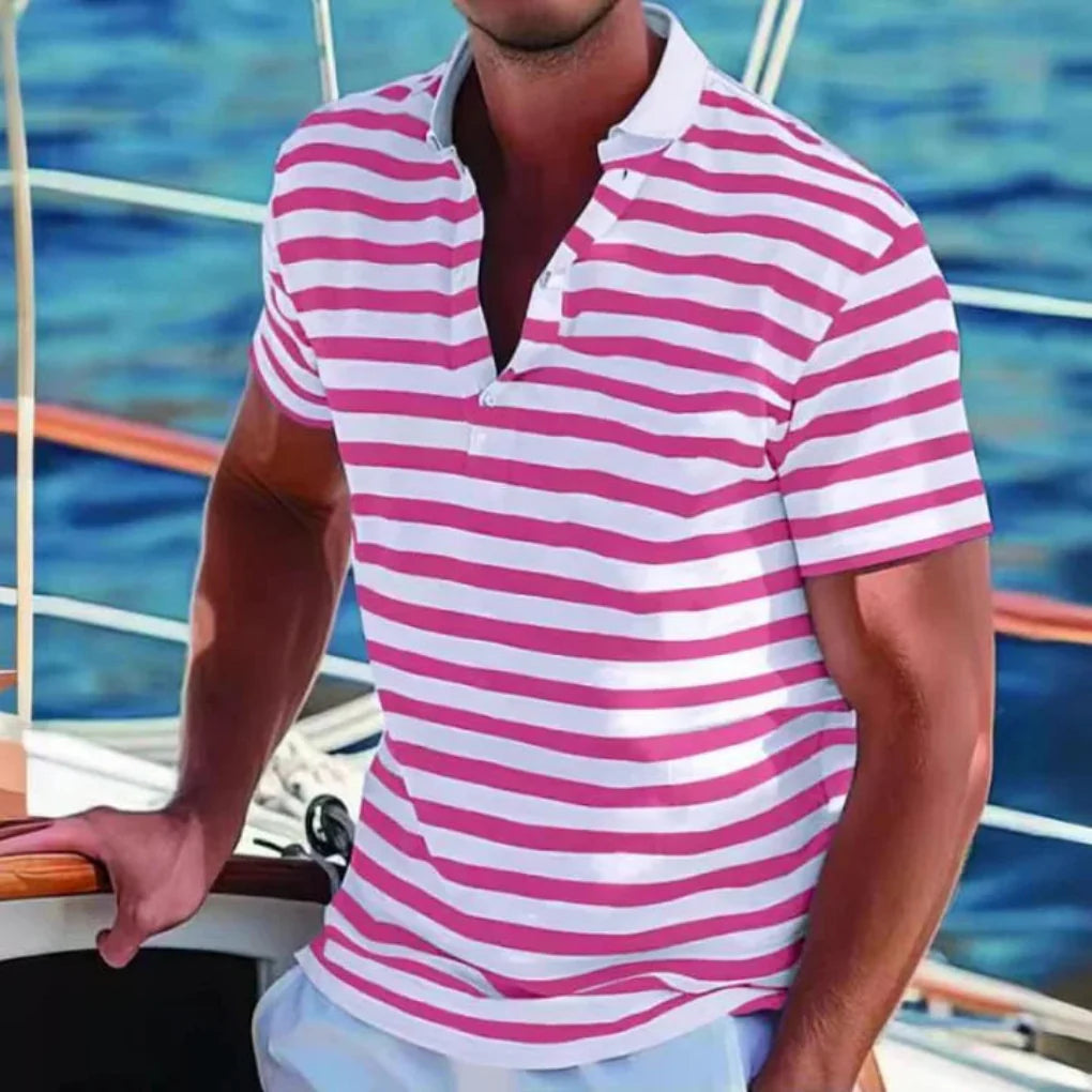 Polo rayé rétro pour homme