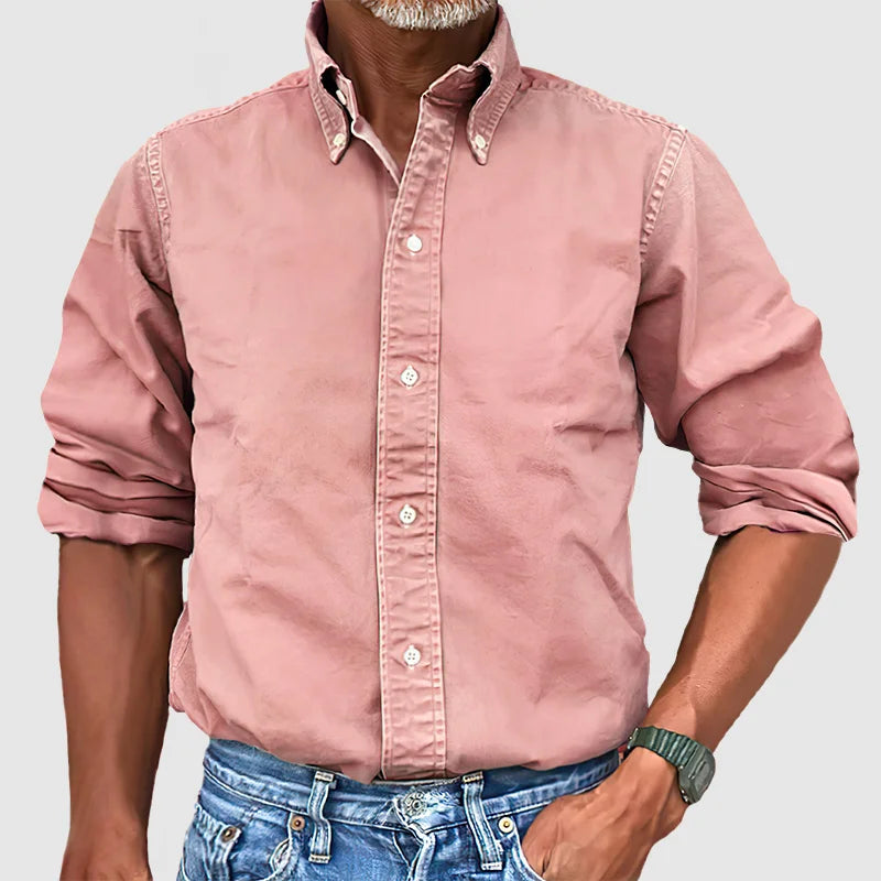Chemise classique à manches longues pour homme
