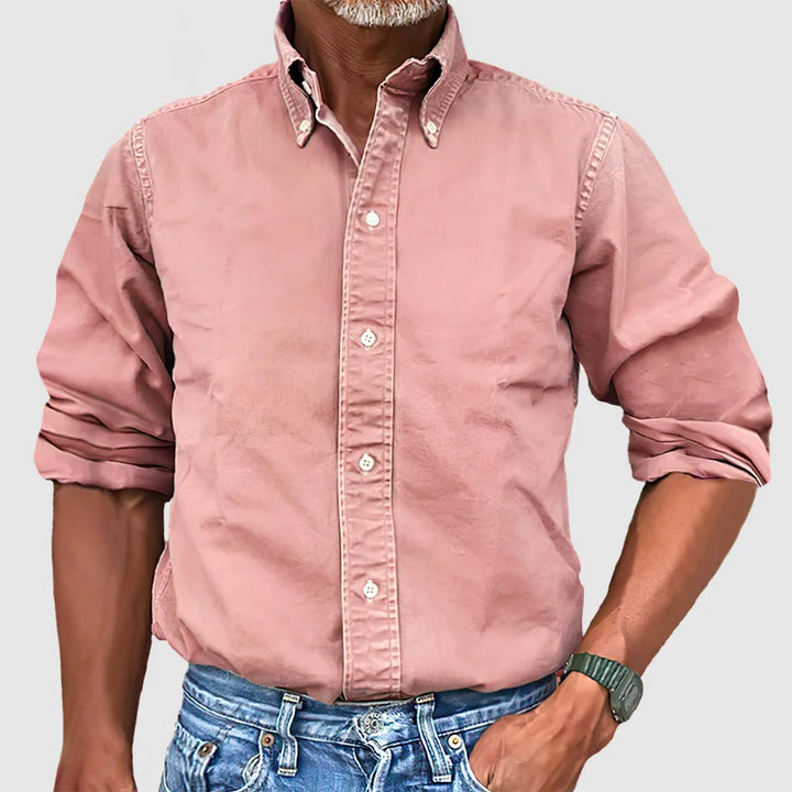 Chemise classique à manches longues pour homme