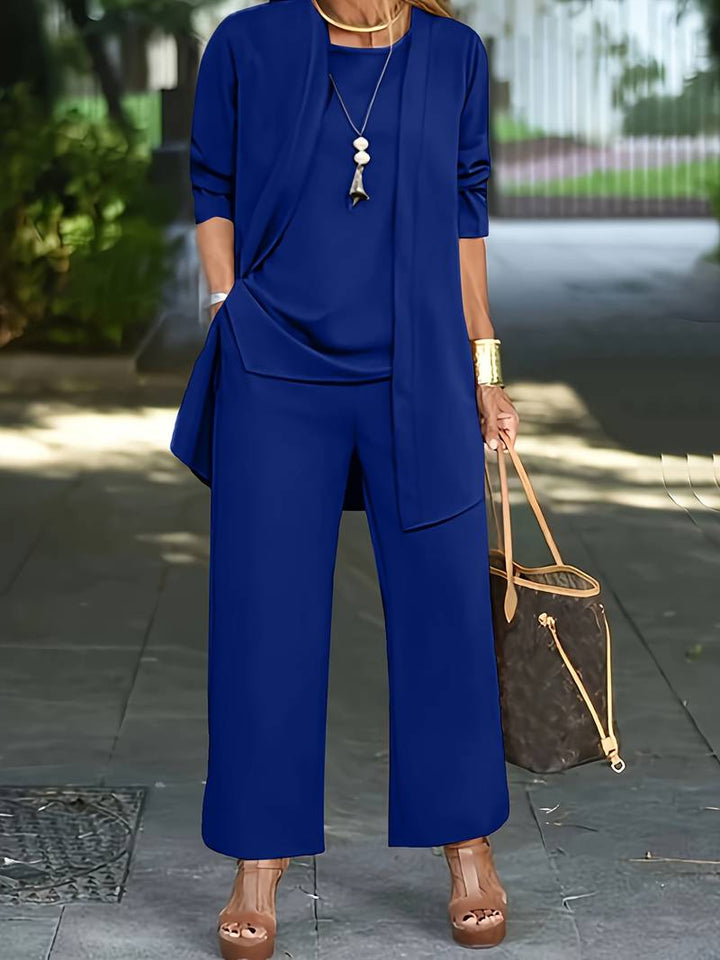 Tailleur-pantalon trois pièces élégant pour femme