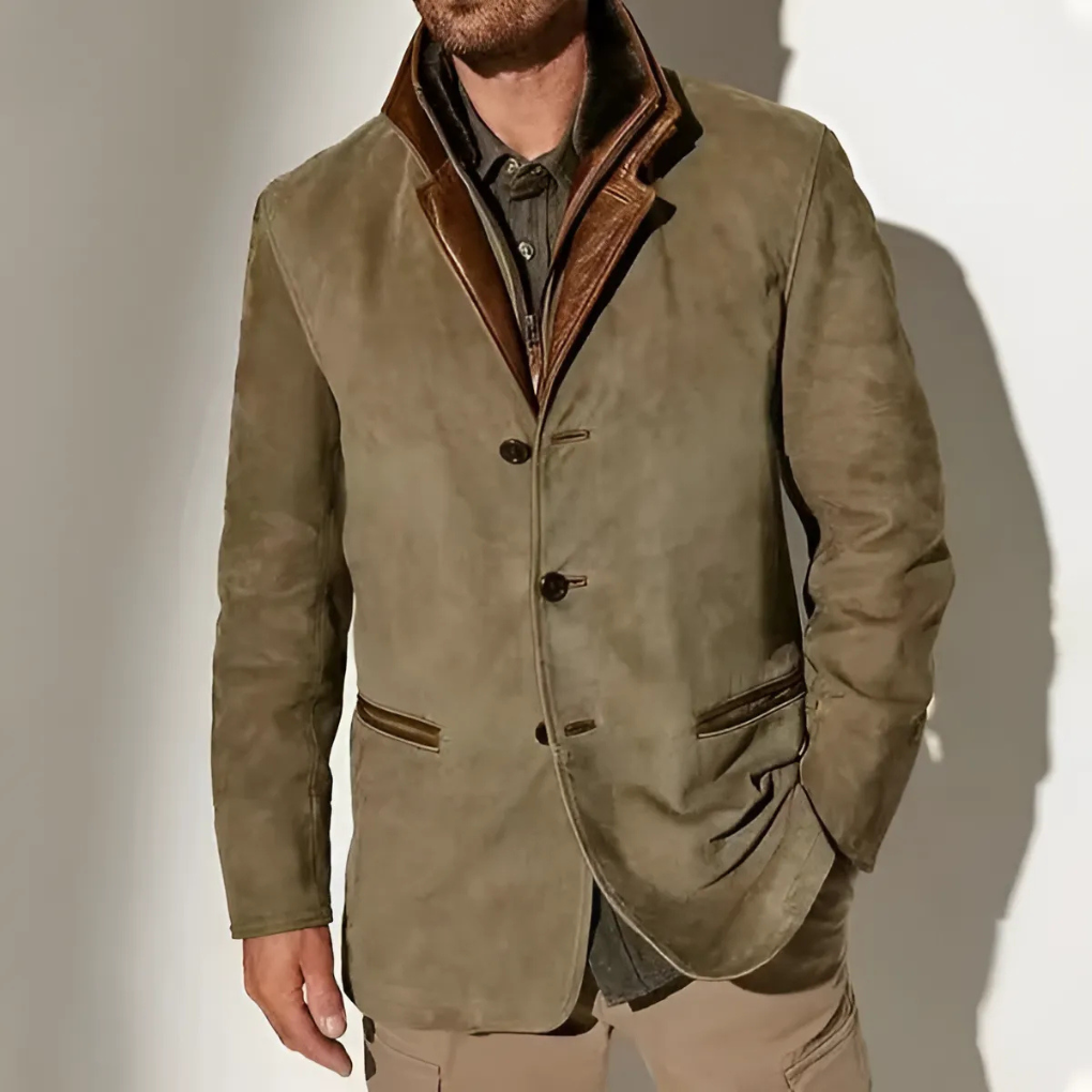 Veste rétro à col contrasté pour homme
