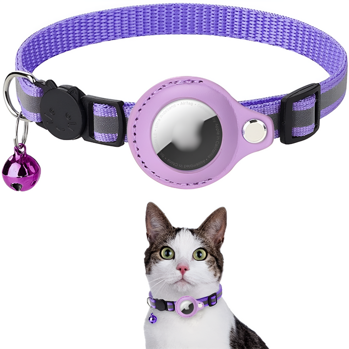 Collier GPS pour chat avec design réfléchissant