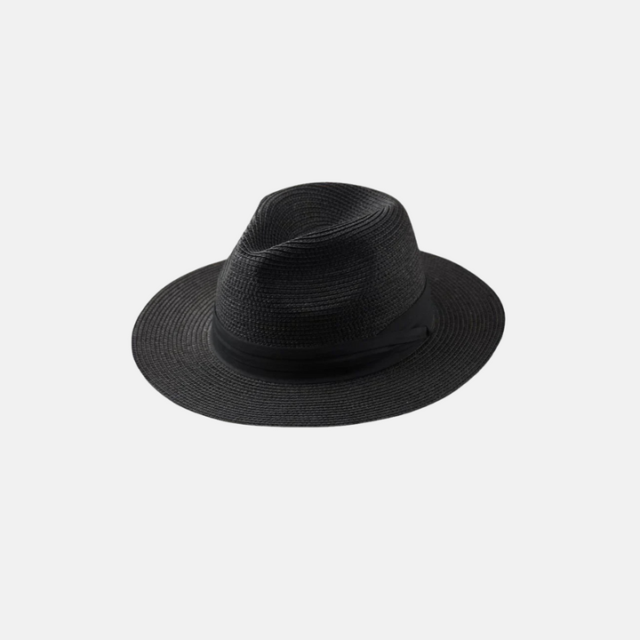 Chapeau de paille à large bord pour protection solaire