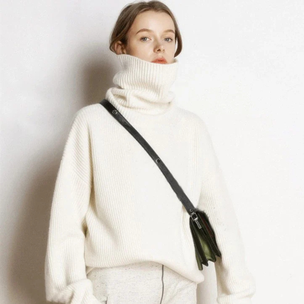 Pull col roulé oversize pour femme