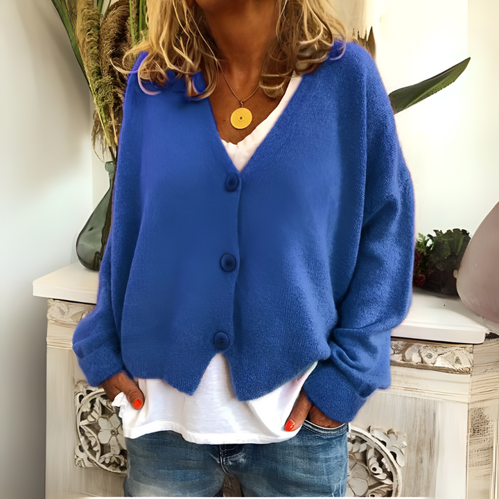 Cardigan en tricot doux coupe décontractée pour femme