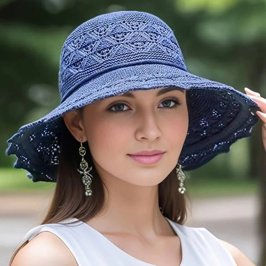 Chapeau de soleil élégant en dentelle pour femmes