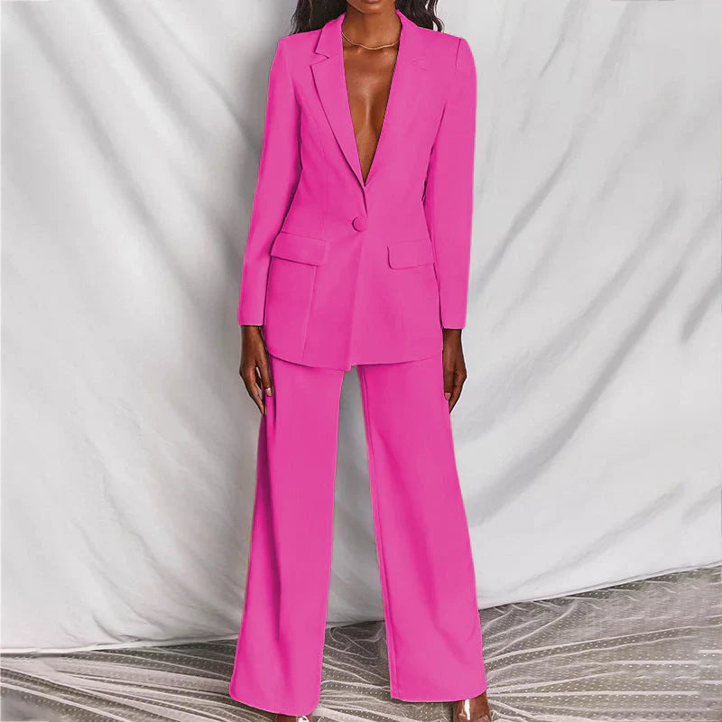 Ensemble élégant blazer et pantalon pour femme