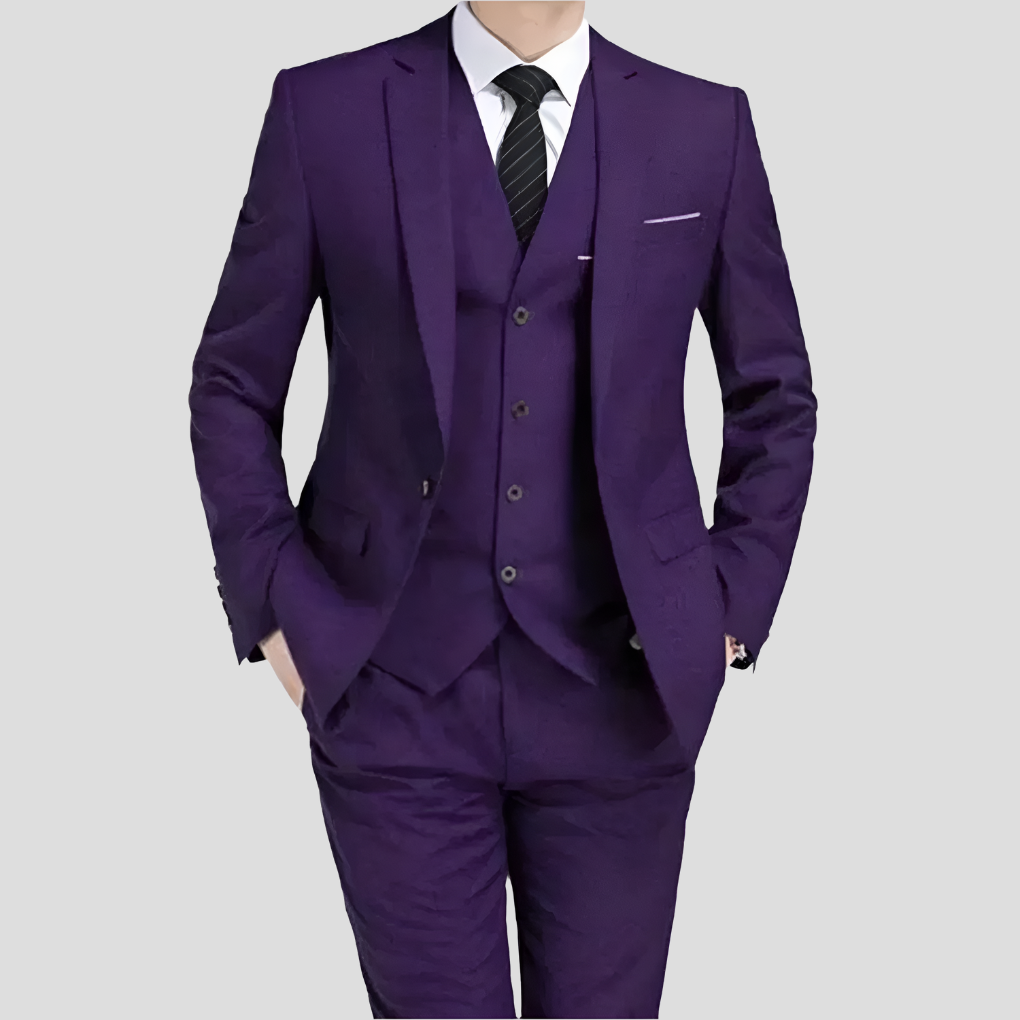 Costume trois pièces noir pour homme