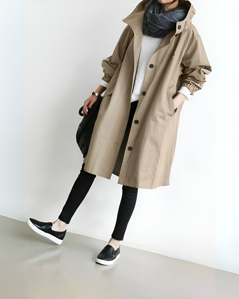 Trench-coat classique à capuche
