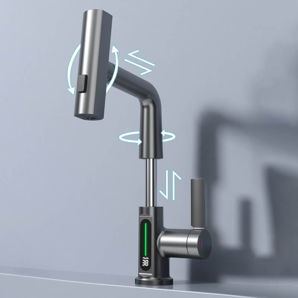 Robinet LED flexible pour cuisine et salle de bain