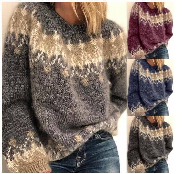Jade - Pull tricoté robuste avec un motif élégant