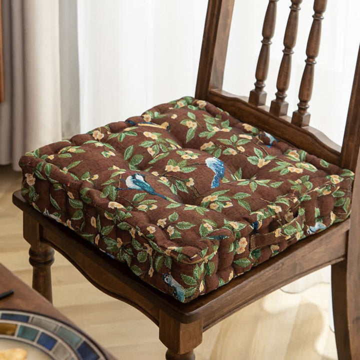 Coussin de siège épais et rembourré avec attaches pour chaises de salle à manger ou de terrasse