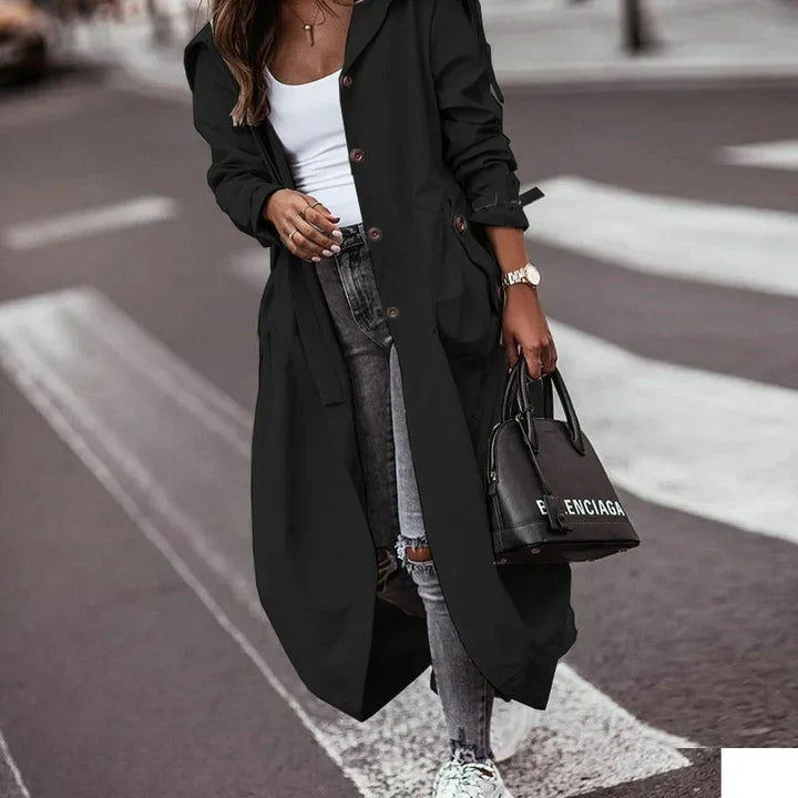 Trench-coat à capuche pour femme