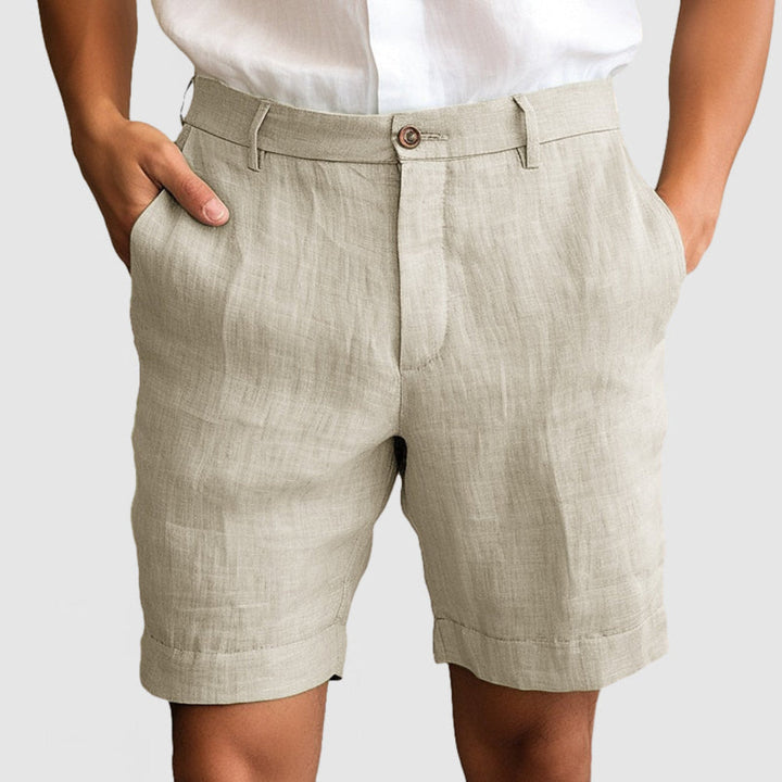 Short décontracté en coton et lin pour homme