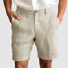 Short décontracté en coton et lin pour homme