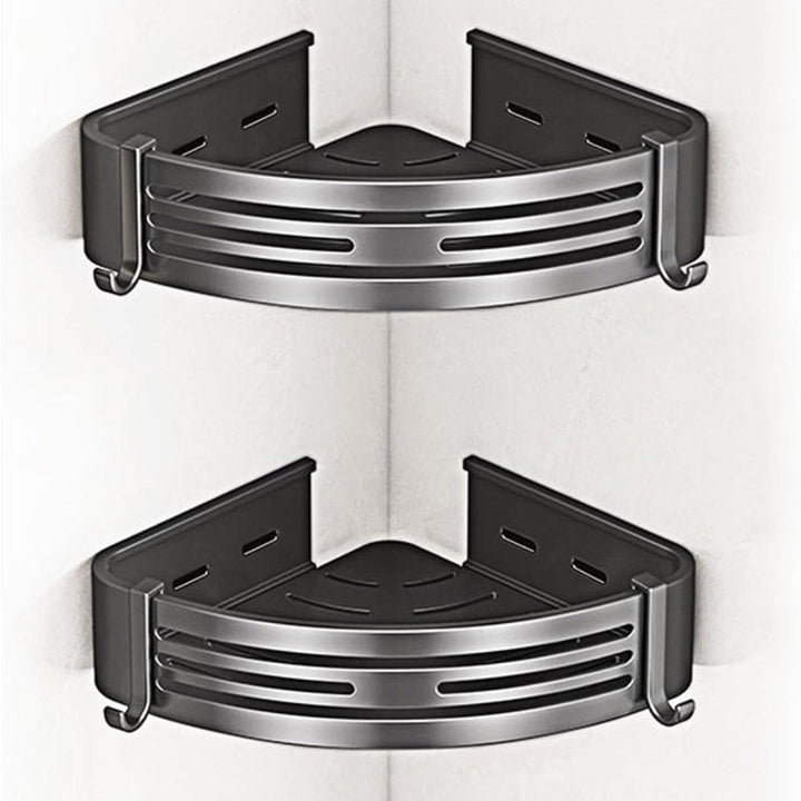 Étagère de douche d'angle adhésive à 2 niveaux