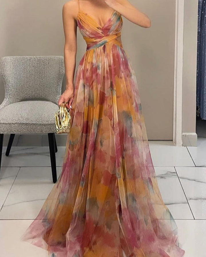 Robe longue sexy ajourée pour femme