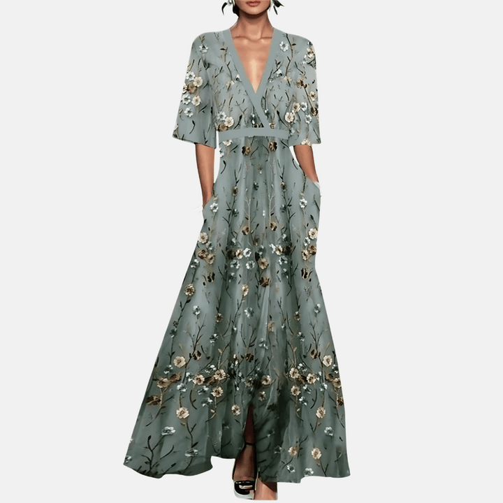 Robe longue à imprimé floral pour femme