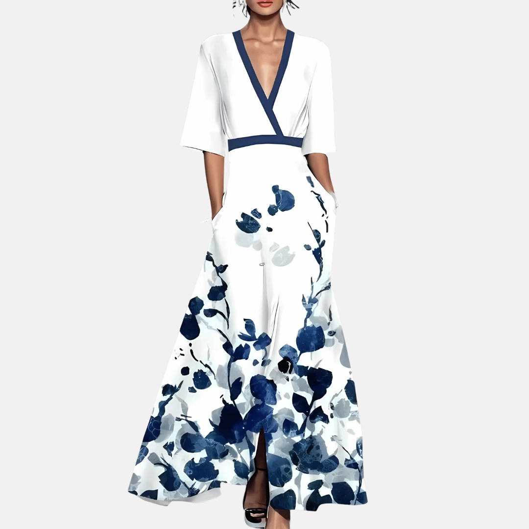 Robe longue à imprimé floral pour femme