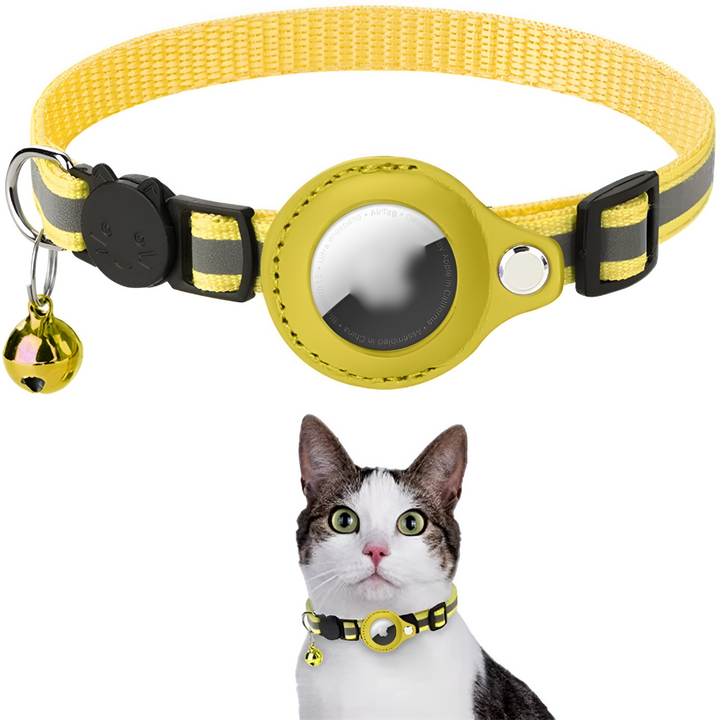 Collier GPS pour chat avec design réfléchissant