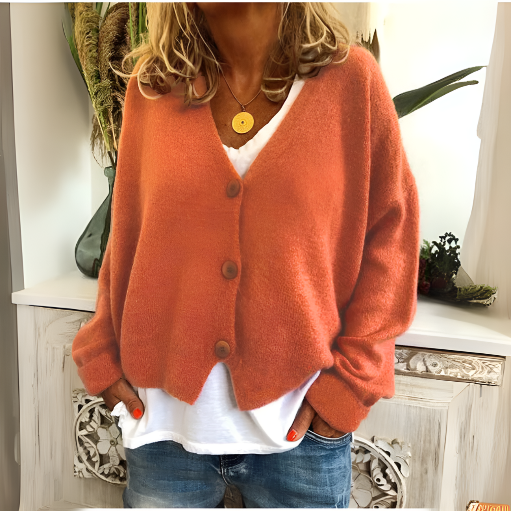Cardigan en tricot doux coupe décontractée pour femme
