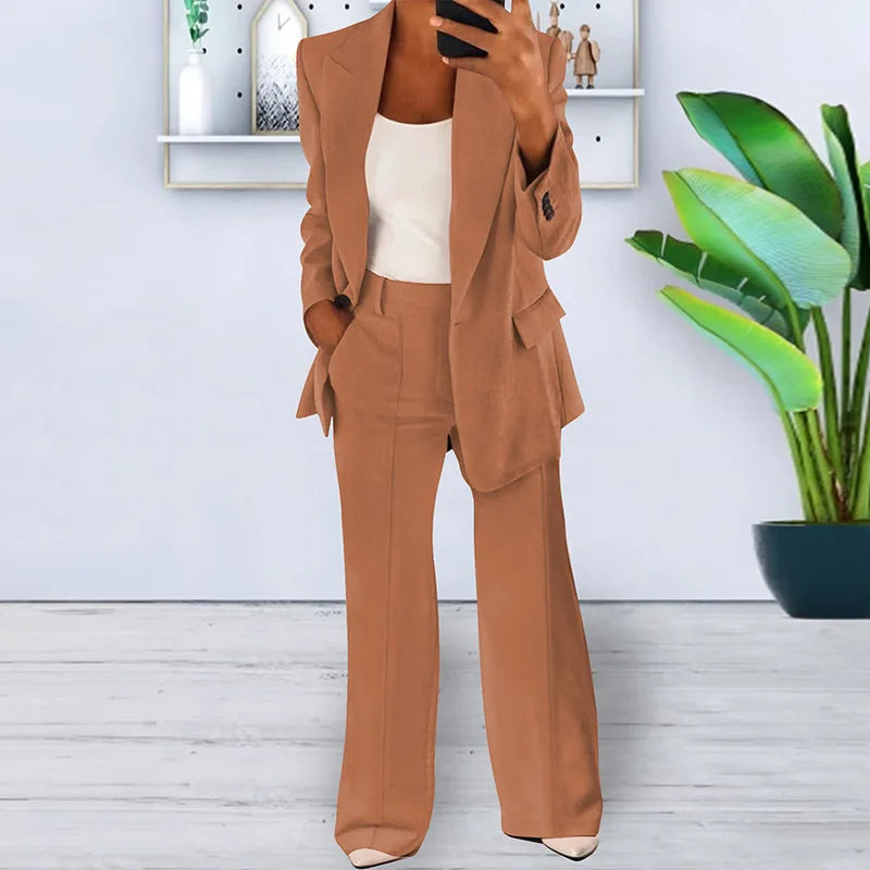 Tailleur-pantalon pour femme avec pantalon large