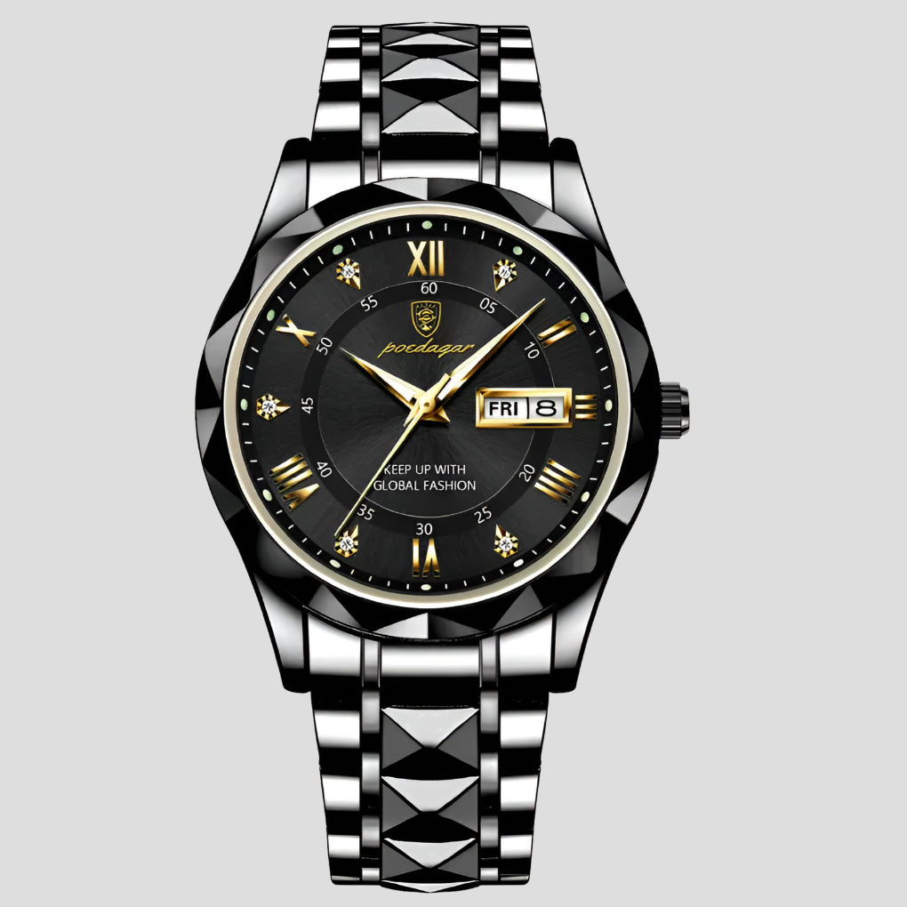Montre de luxe en acier inoxydable pour homme, idéale au quotidien