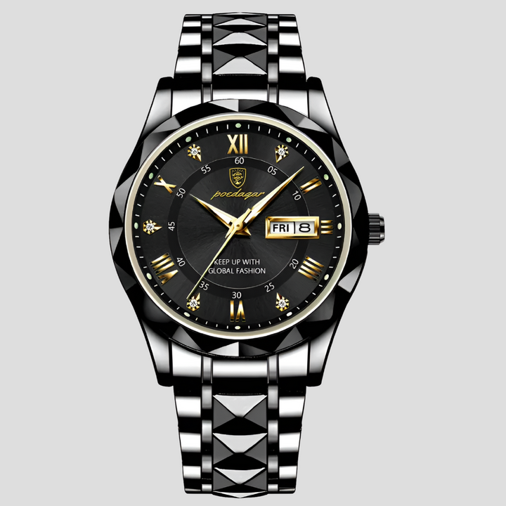 Montre de luxe en acier inoxydable pour homme, idéale au quotidien