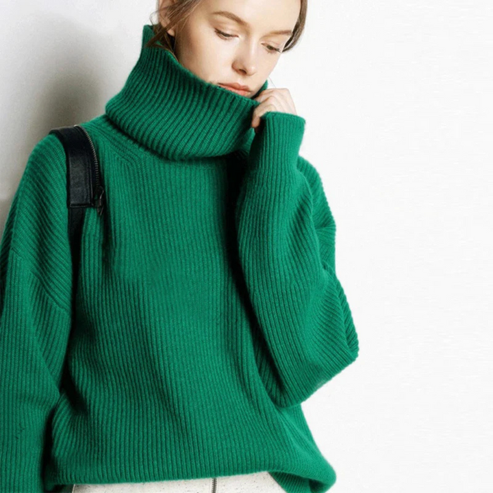 Pull col roulé oversize pour femme