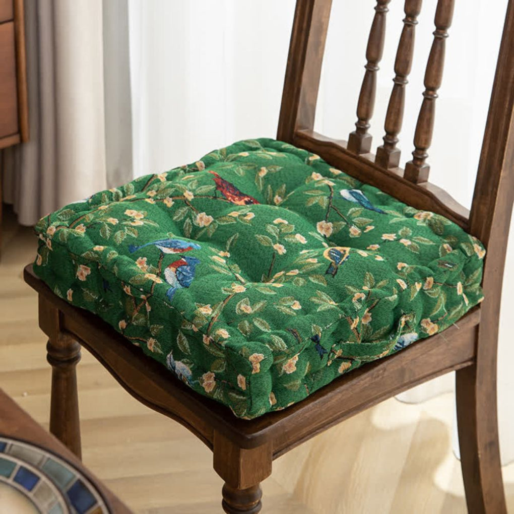 Coussin de siège épais et rembourré avec attaches pour chaises de salle à manger ou de terrasse