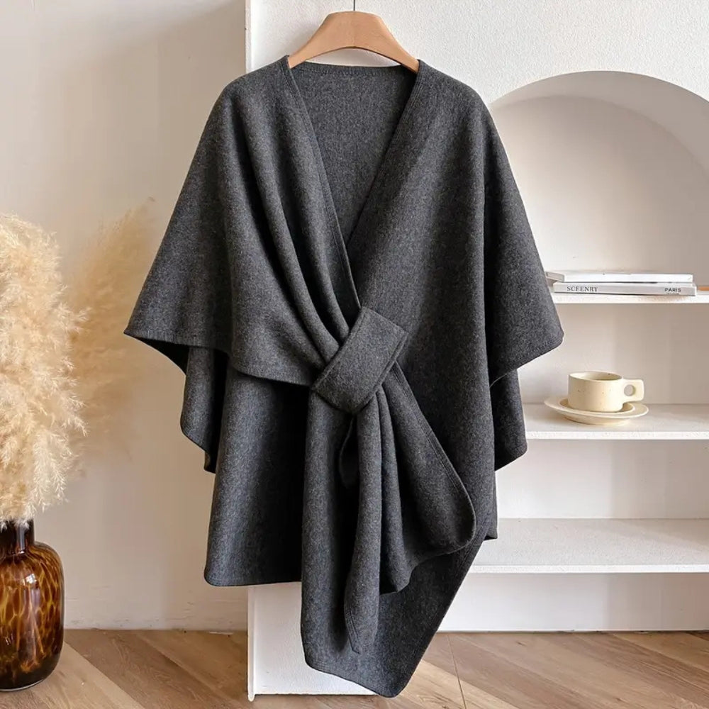 Manteau châle coupe-vent luxueux pour femme