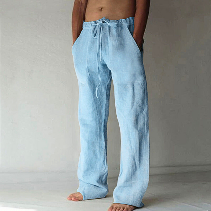 Pantalon décontracté confortable à taille haute avec cordon de serrage