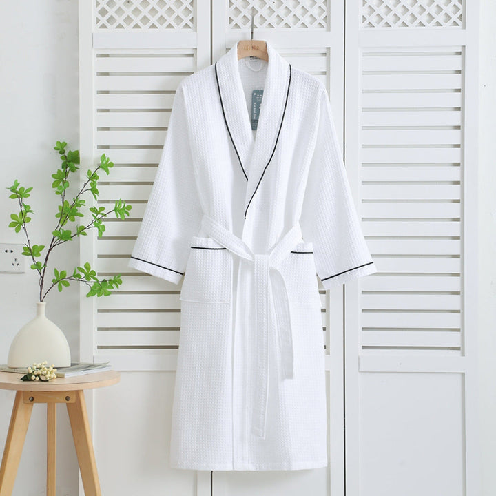 Peignoir kimono léger 100 % coton gaufré