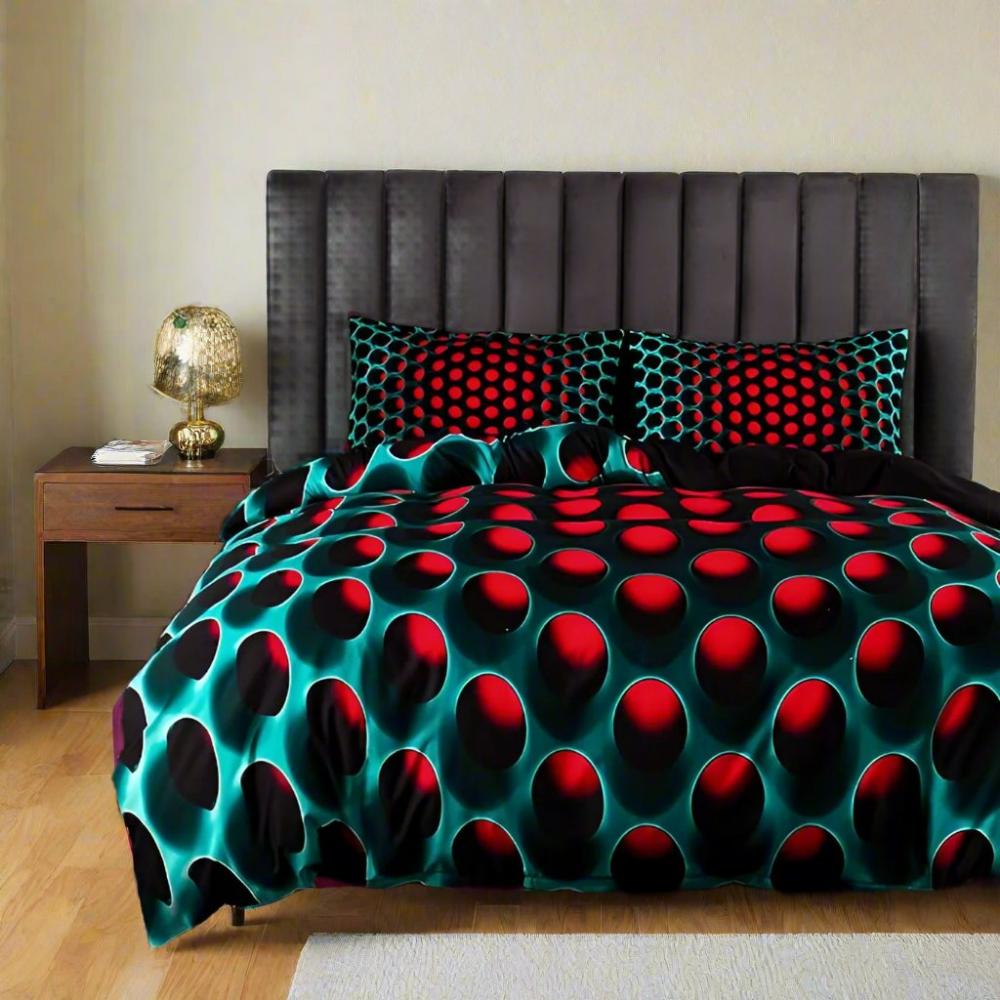 Parure de Lit 3 Pièces avec Motif Galactique en 3D