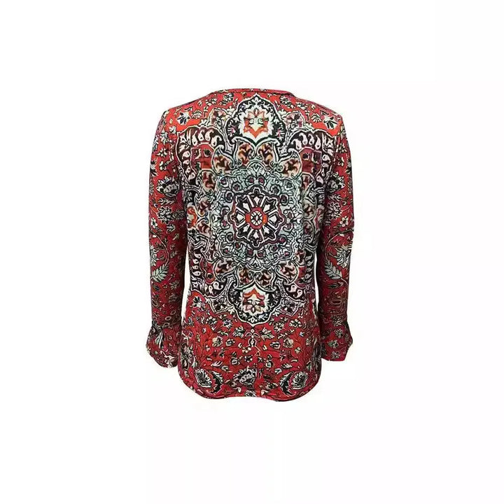 Elina – T-shirt printanier avec imprimé Tie-Dye et col en V élégant
